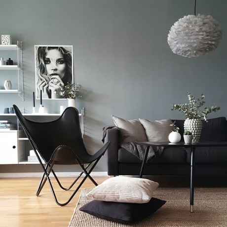 Плафон из перьев Eos light grey, 45х30 см. Umage