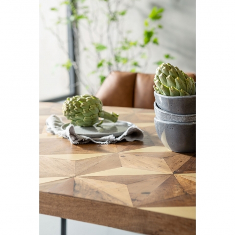 Стол Illusion, коллекция "Иллюзия", ручная работа 200*76*95, Манго, Сталь, Золотой, Коричневый