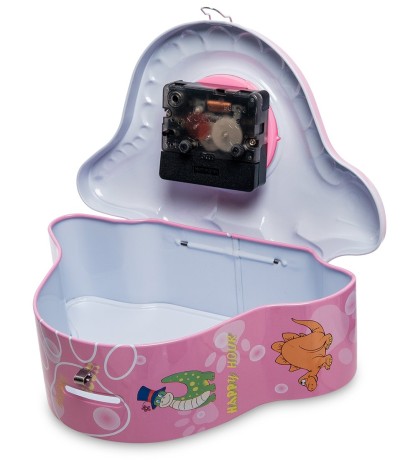 BX- 51/2 Метал. копилка с часами "Динозаврик"