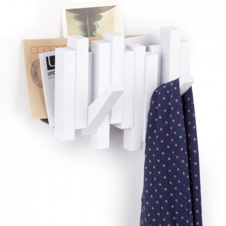 Газетница-вешалка Sticks, белая, Umbra