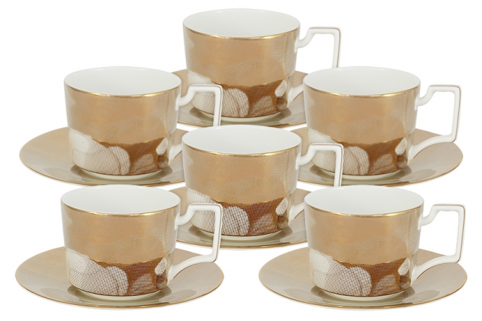 Чайный набор на 6 персон Лунная соната голд, 250 мл. Naomi