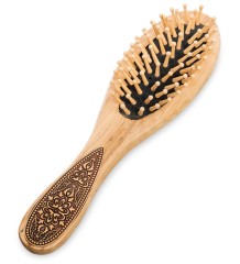 BST-209/ 3 Массажная расческа деревянная &quot;Ангелочек&quot; (береста)