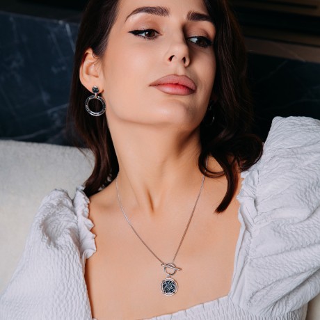 Серьги Jet Nut A2002SW-E108.4 BW/S Fiore Luna