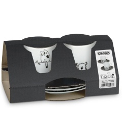 Набор из 2 кофейных пар, 85 мл. &quot;Забавные кошки и собаки&quot; Koenitz 