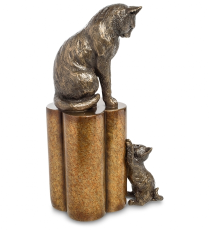 WS-883 Статуэтка "Кошка с котенком - воспитание"