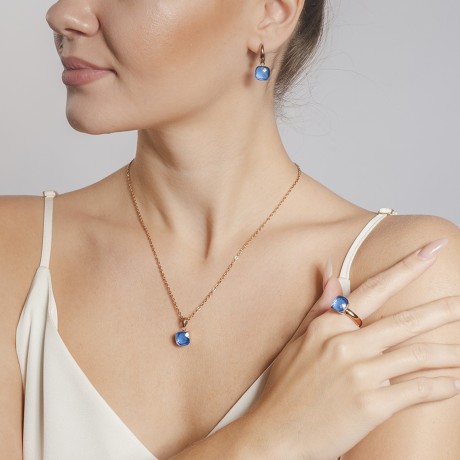 Кольцо Firenze sapphire 16.5 мм. 611723 BL/RG Qudo