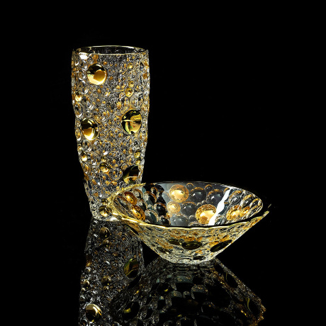 Ваза H33 см. DECOR, хрусталь/декор золото 24К