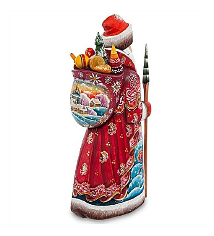 РД- 48 Фигурка Дед Мороз с мешком (Резной) 31см