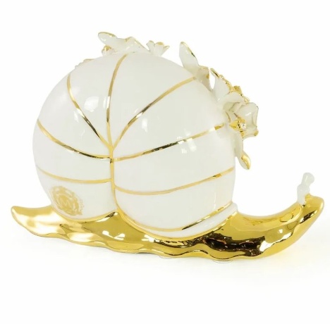 Статуэтка улитка с цветами, 17х7х10 см. GIARDINO, керамика, swarovski