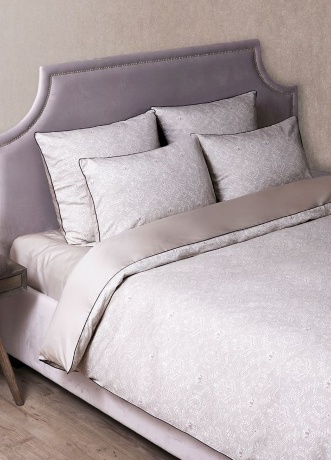 Наволочка "MEDALION", сатин-жаккард, 50х70см. серо-бежевый