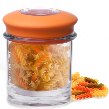 Банка для хранения вакуумная 0,5 л оранжевая