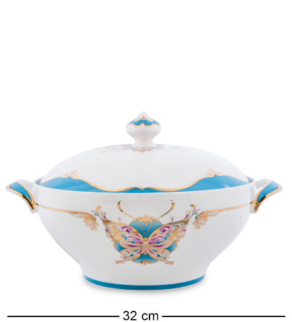 JK-102 Столовый сервиз 27 пр. на 6 перс. "Песня Мотылька" (Canzone Falena Pavone)