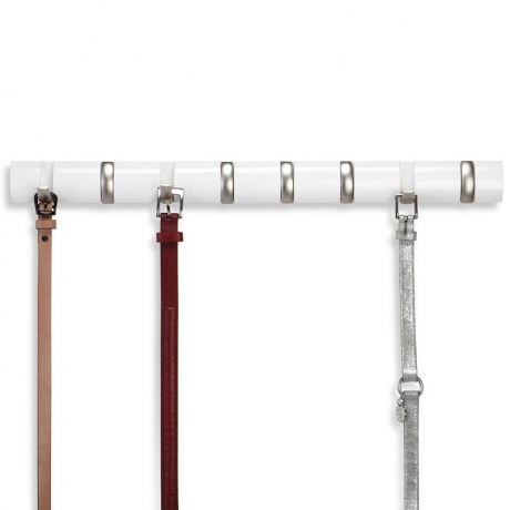 Вешалка настенная Flip, 8 мини, белая, Umbra