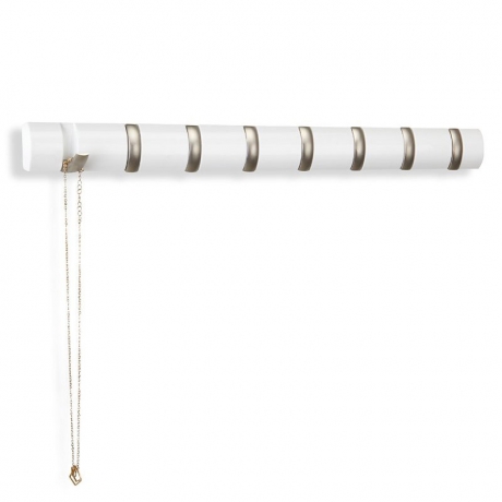 Вешалка настенная Flip, 8 мини, белая, Umbra