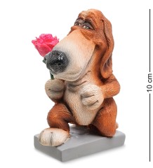 RV-910 Статуэтка Собака Бассет-хаунд "Цветы для прекрасной Леди" (W.Stratford)