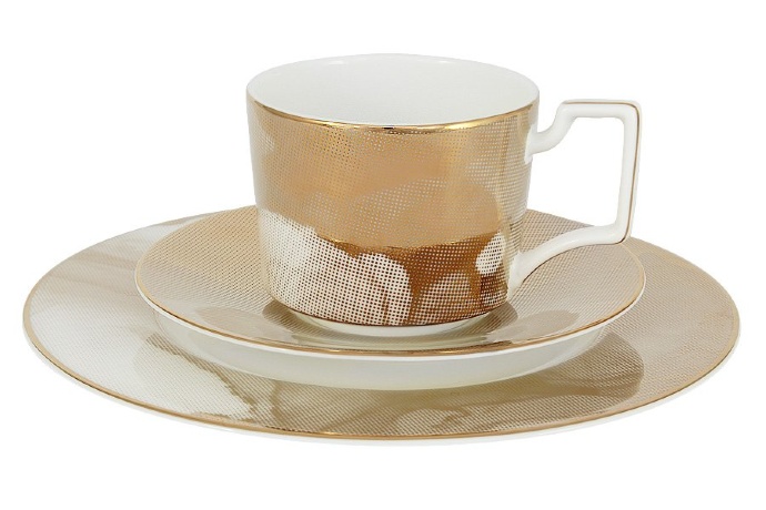 Чайный сервиз на 6 персон Лунная соната голд, 21 предметов Naomi