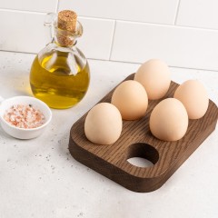 Подставка под 6 яиц, 18х12,5х2,3 см. темно-коричневый, Uneca