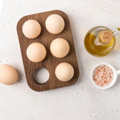 Подставка под 6 яиц, 18х12,5х2,3 см. темно-коричневый, Uneca