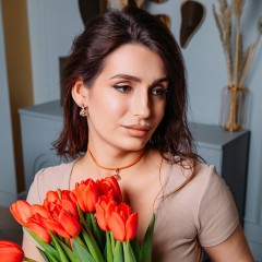 Колье Vintage Rose / Orange Leather Fiore Luna