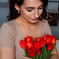 Колье Vintage Rose / Orange Leather Fiore Luna