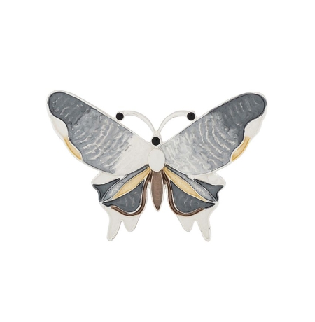 Брошь Бабочка Махаон XZ1131.2 BW/S Shadore