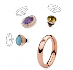 Кольцо - база Basic small gold 15.4 мм 627063 RG Qudo