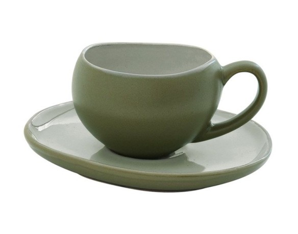 Чашка с блюдцем Organica, зелёная, 0,09 л. Easy Life