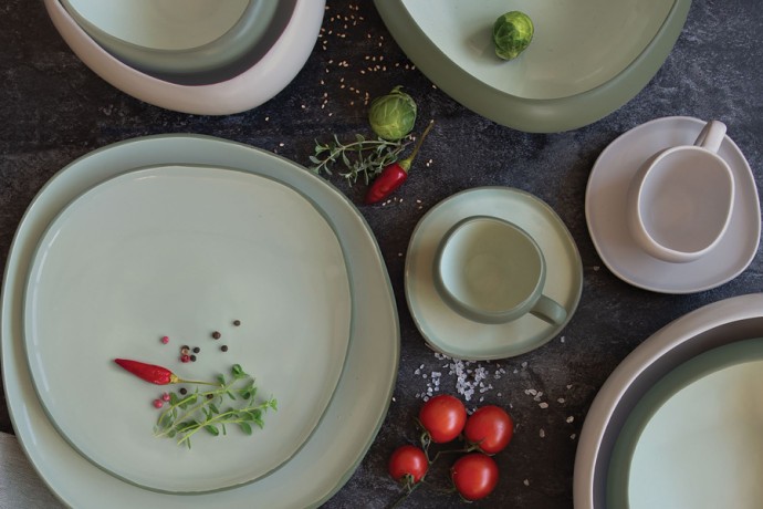 Чашка с блюдцем Organica, зелёная, 0,09 л. Easy Life