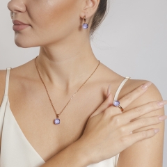 Кольцо Firenze medium orchid 16.5 мм. 611983 R/RG Qudo