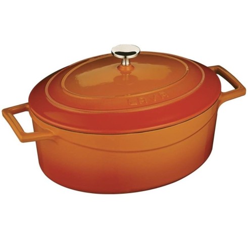 Кастрюля овальная, 29 см. оранжевый, Lava
