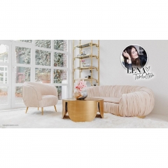 Диван Perugia, коллекция "Перуджа" 195*65*119, ДСП, Эвкалипт, Полиэстер, Сталь, Бежевый