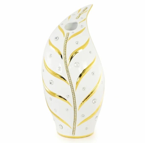 Ваза настольная, 21x44 см. EMOZIONI, керамика, swarovski