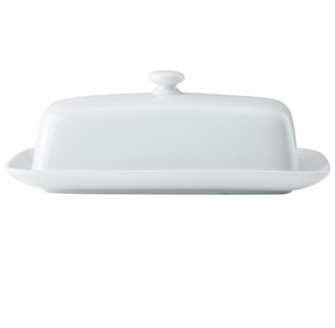 Масленка фарфоровая Mikasa Chalk, 21 см. белая, Kitchen Craft