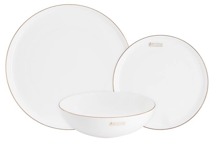 Набор обеденный на 4 персоны Кашемир Голд, 12 предметов Maxwell & Williams