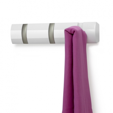 Вешалка настенная горизонтальная Flip, 3 крючка, белая, Umbra