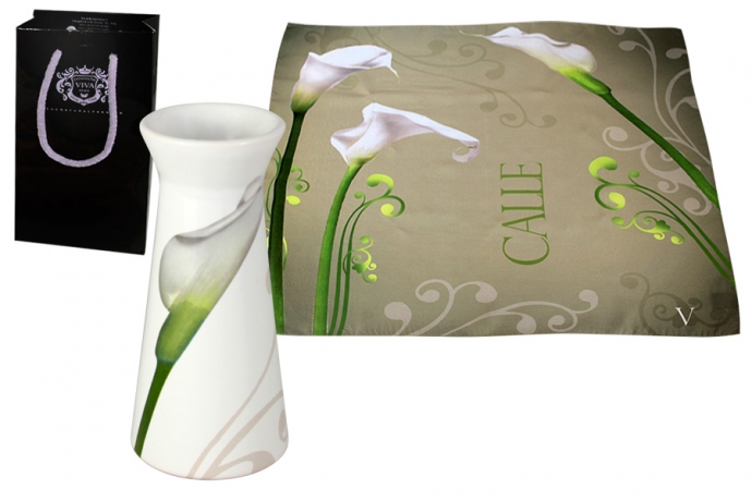 Ваза для цветов + платок Шарм, 15 см, Ceramiche Viva