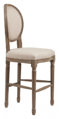 Барный стул деревянный мягкий кремовый лен Vintage French Round