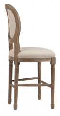 Барный стул деревянный мягкий кремовый лен Vintage French Round