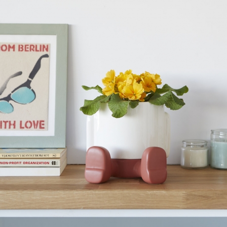 Кашпо керамическое для цветов Mr. Sitty красное, 20 см. Balvi