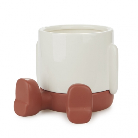 Кашпо керамическое для цветов Mr. Sitty красное, 20 см. Balvi