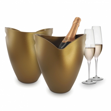 Ведро для льда золотистое Pulltex