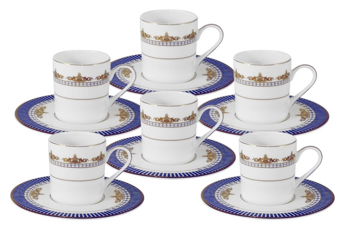 Кофейный набор на 6 персон "Флагман" 12 предметов Naomi, 100 мл.