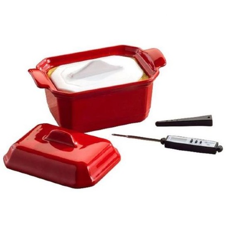 Подарочный набор Паштет (террин 19х12см, градусник), цвет гранат Emile Henry