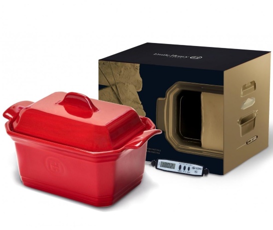 Подарочный набор Паштет (террин 19х12см, градусник), цвет гранат Emile Henry