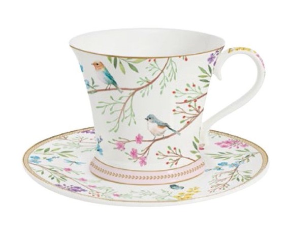 Чашка с блюдцем Пение птиц, 0,2 л. Easy Life