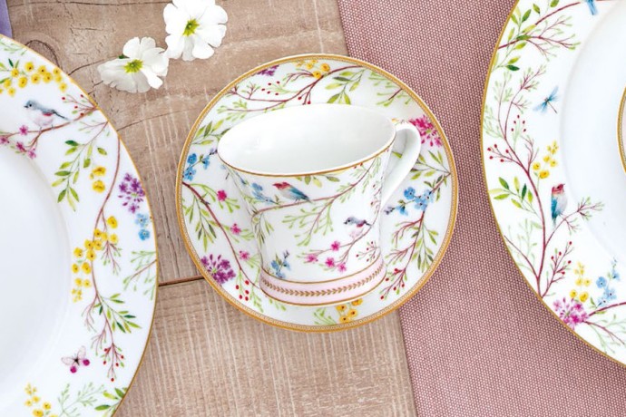 Чашка с блюдцем Пение птиц, 0,2 л. Easy Life