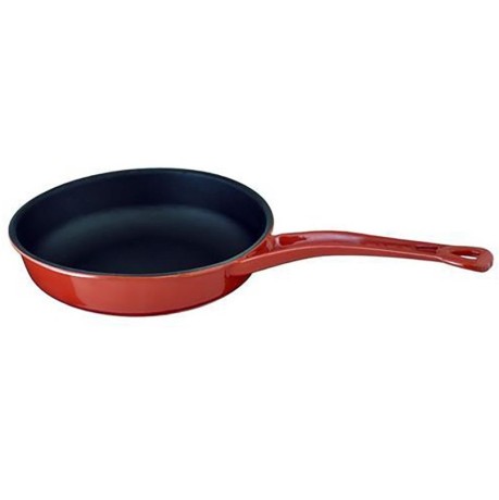 Сковорода, 24 см. с металлической ручкой красного