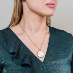 Колье SHELL WHITE BP01734-3 BW/G Fiore Luna