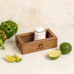 Подставка для солонки и перечницы, 16х9х5 см. дубовая, Uneca