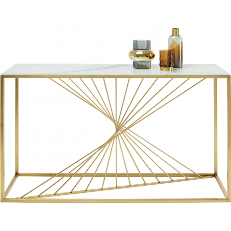 Консоль Luxury, коллекция "Роскошь" 142*88*42, Стекло, Сталь, Белый